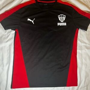 Puma Mens M Black and Red Short Sleeve Jersey